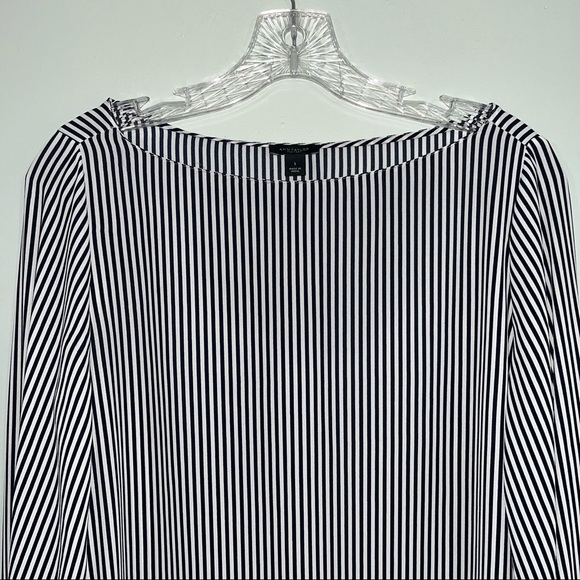 Ann Taylor Factory Size Small long sleeve black and white striped top - Picture 2 of 10